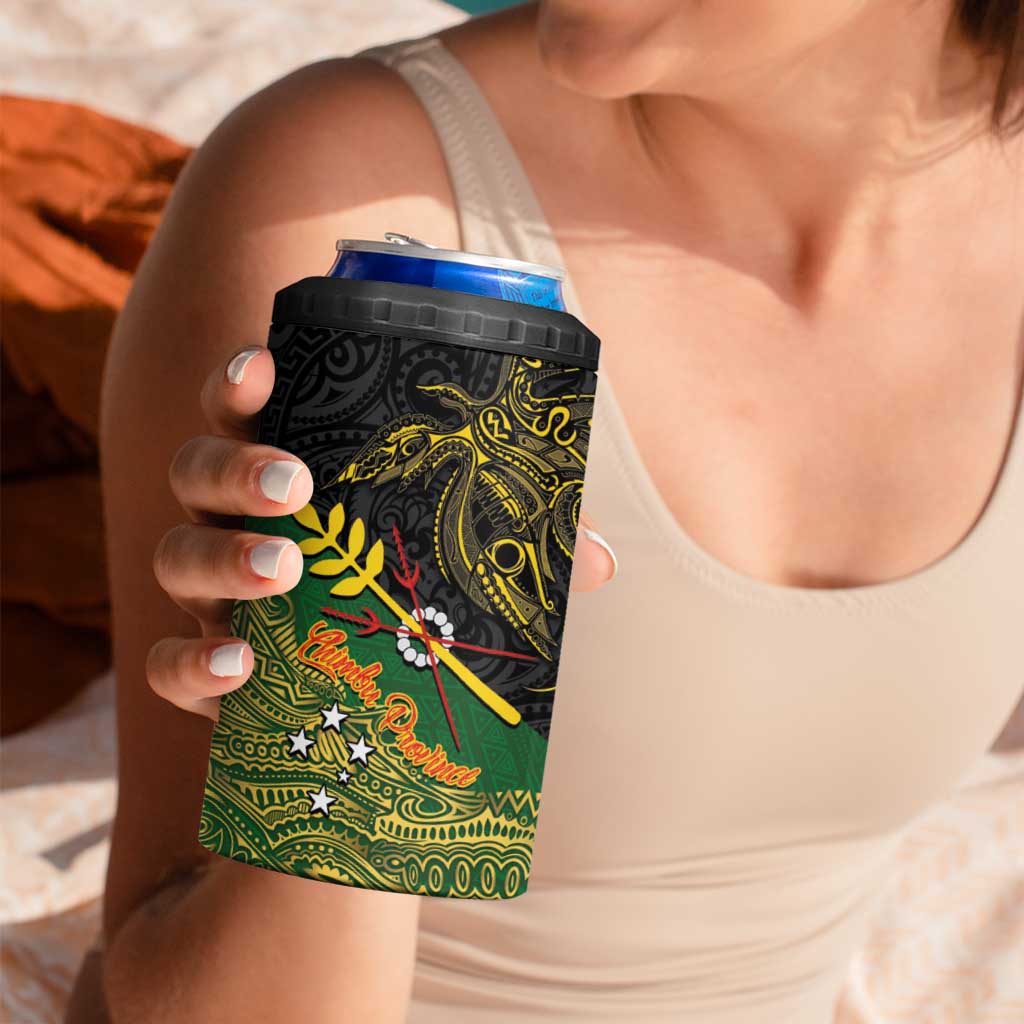 Chimpu Province Papua New Guinea 4 in 1 Can Cooler Tumbler Bird-of-paradise Art Tattoo and Melanesian Motifs LT03 - Polynesian Pride