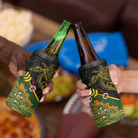 Chimpu Province Papua New Guinea 4 in 1 Can Cooler Tumbler Bird-of-paradise Art Tattoo and Melanesian Motifs LT03 - Polynesian Pride