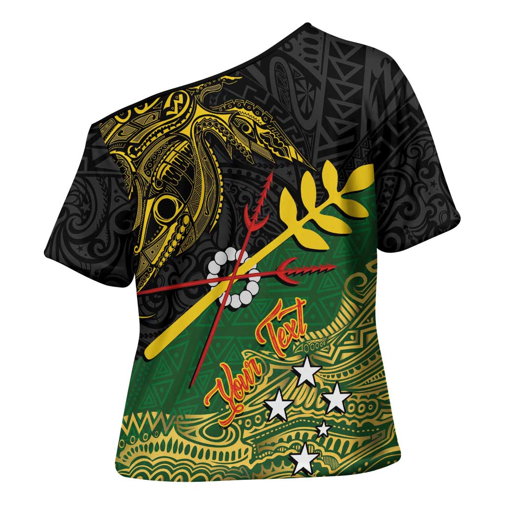 Personalized Chimpu Province Papua New Guinea Cross Shoulder Shirt Bird-of-paradise Art Tattoo and Melanesian Motifs LT03 - Polynesian Pride