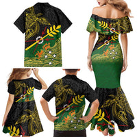 Personalized Chimpu Province Papua New Guinea Family Matching Mermaid Dress and Hawaiian Shirt Bird-of-paradise Art Tattoo and Melanesian Motifs LT03 - Polynesian Pride