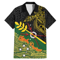 Personalized Chimpu Province Papua New Guinea Family Matching Mermaid Dress and Hawaiian Shirt Bird-of-paradise Art Tattoo and Melanesian Motifs LT03 Dad's Shirt - Short Sleeve Black - Polynesian Pride