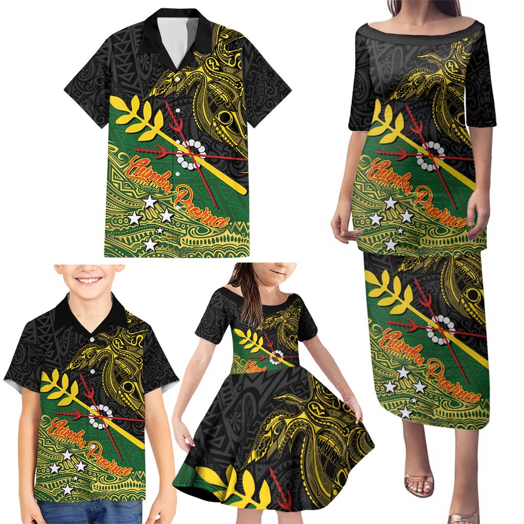 Personalized Chimpu Province Papua New Guinea Family Matching Puletasi and Hawaiian Shirt Bird-of-paradise Art Tattoo and Melanesian Motifs LT03 - Polynesian Pride