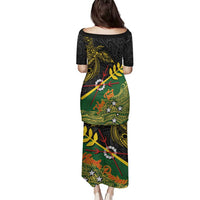 Personalized Chimpu Province Papua New Guinea Family Matching Puletasi and Hawaiian Shirt Bird-of-paradise Art Tattoo and Melanesian Motifs LT03 - Polynesian Pride