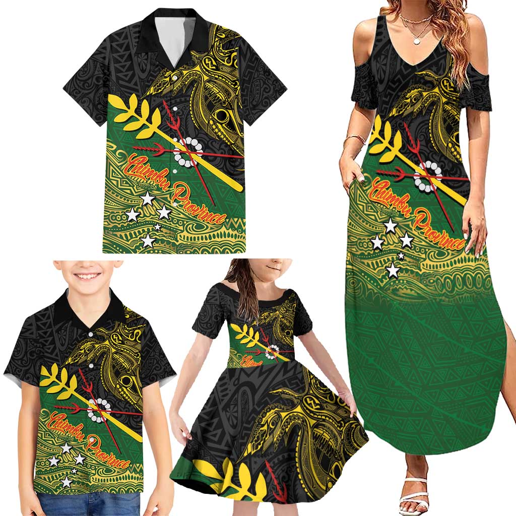 Personalized Chimpu Province Papua New Guinea Family Matching Summer Maxi Dress and Hawaiian Shirt Bird-of-paradise Art Tattoo and Melanesian Motifs LT03 - Polynesian Pride