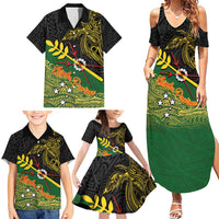 Personalized Chimpu Province Papua New Guinea Family Matching Summer Maxi Dress and Hawaiian Shirt Bird-of-paradise Art Tattoo and Melanesian Motifs LT03 - Polynesian Pride