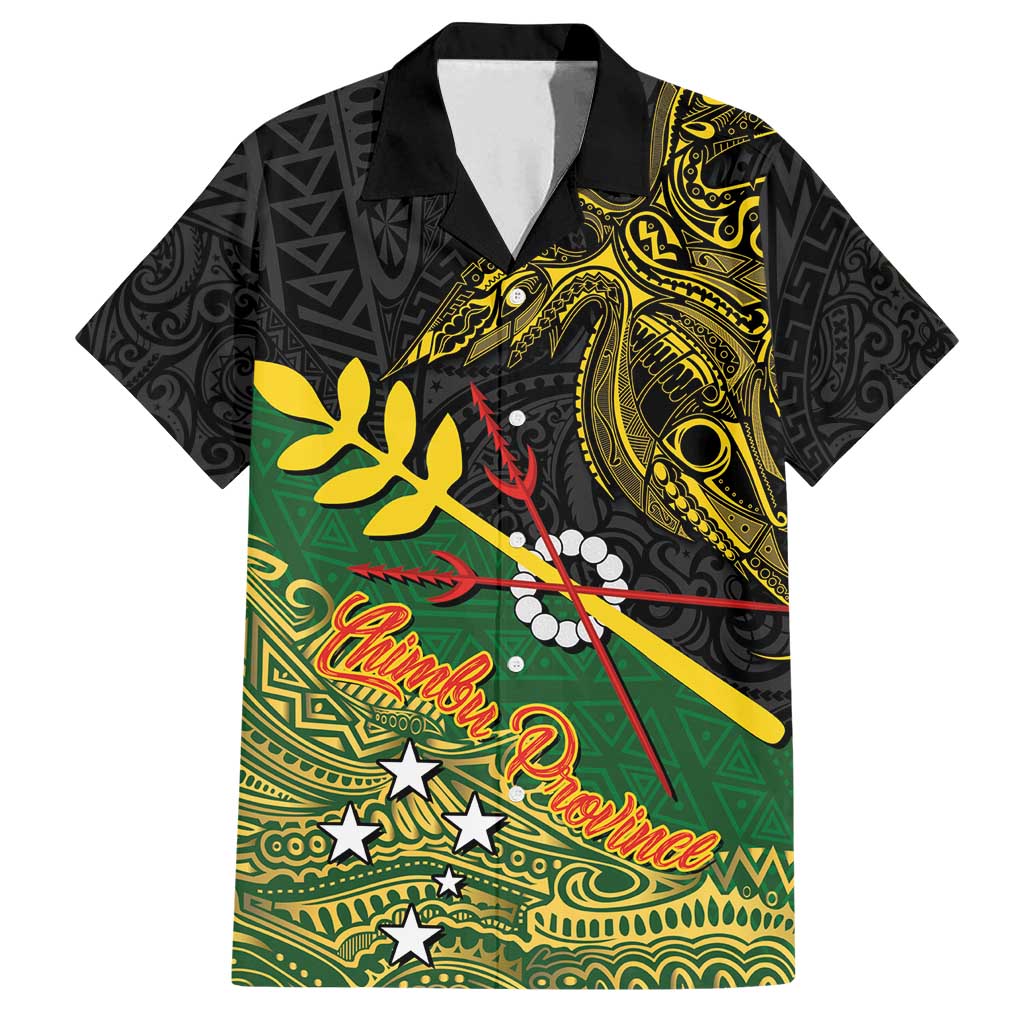 Personalized Chimpu Province Papua New Guinea Family Matching Summer Maxi Dress and Hawaiian Shirt Bird-of-paradise Art Tattoo and Melanesian Motifs LT03 Dad's Shirt - Short Sleeve Black - Polynesian Pride