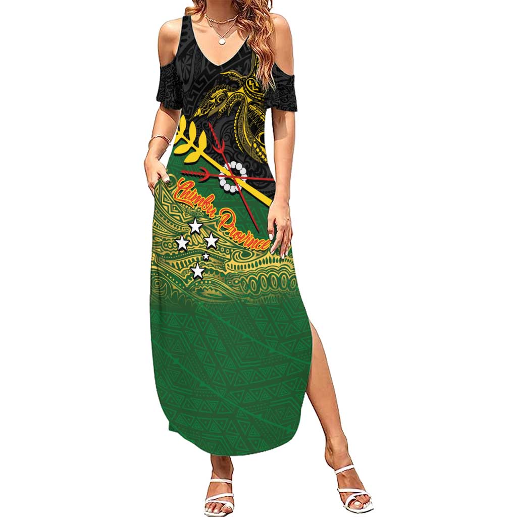 Personalized Chimpu Province Papua New Guinea Family Matching Summer Maxi Dress and Hawaiian Shirt Bird-of-paradise Art Tattoo and Melanesian Motifs LT03 Mom's Dress Black - Polynesian Pride