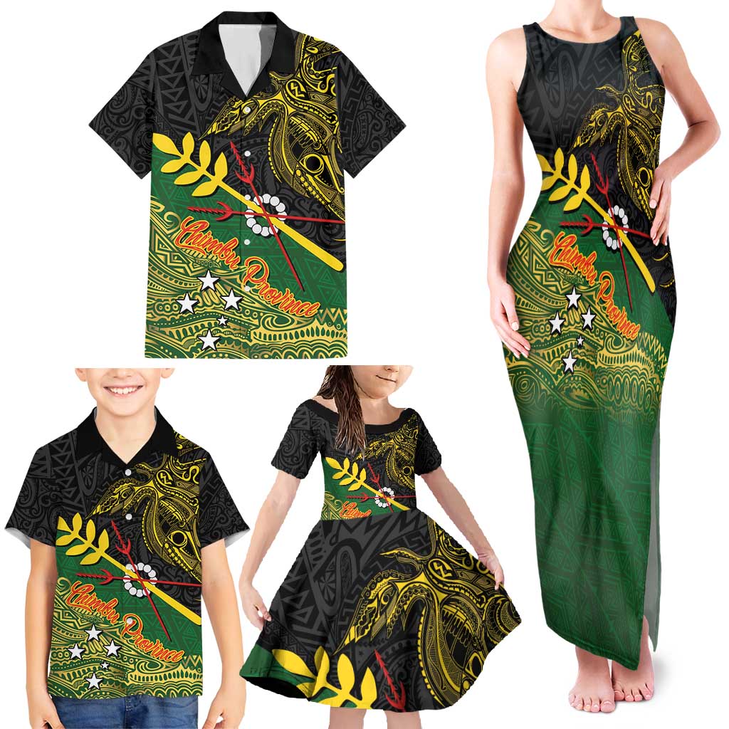 Personalized Chimpu Province Papua New Guinea Family Matching Tank Maxi Dress and Hawaiian Shirt Bird-of-paradise Art Tattoo and Melanesian Motifs LT03 - Polynesian Pride