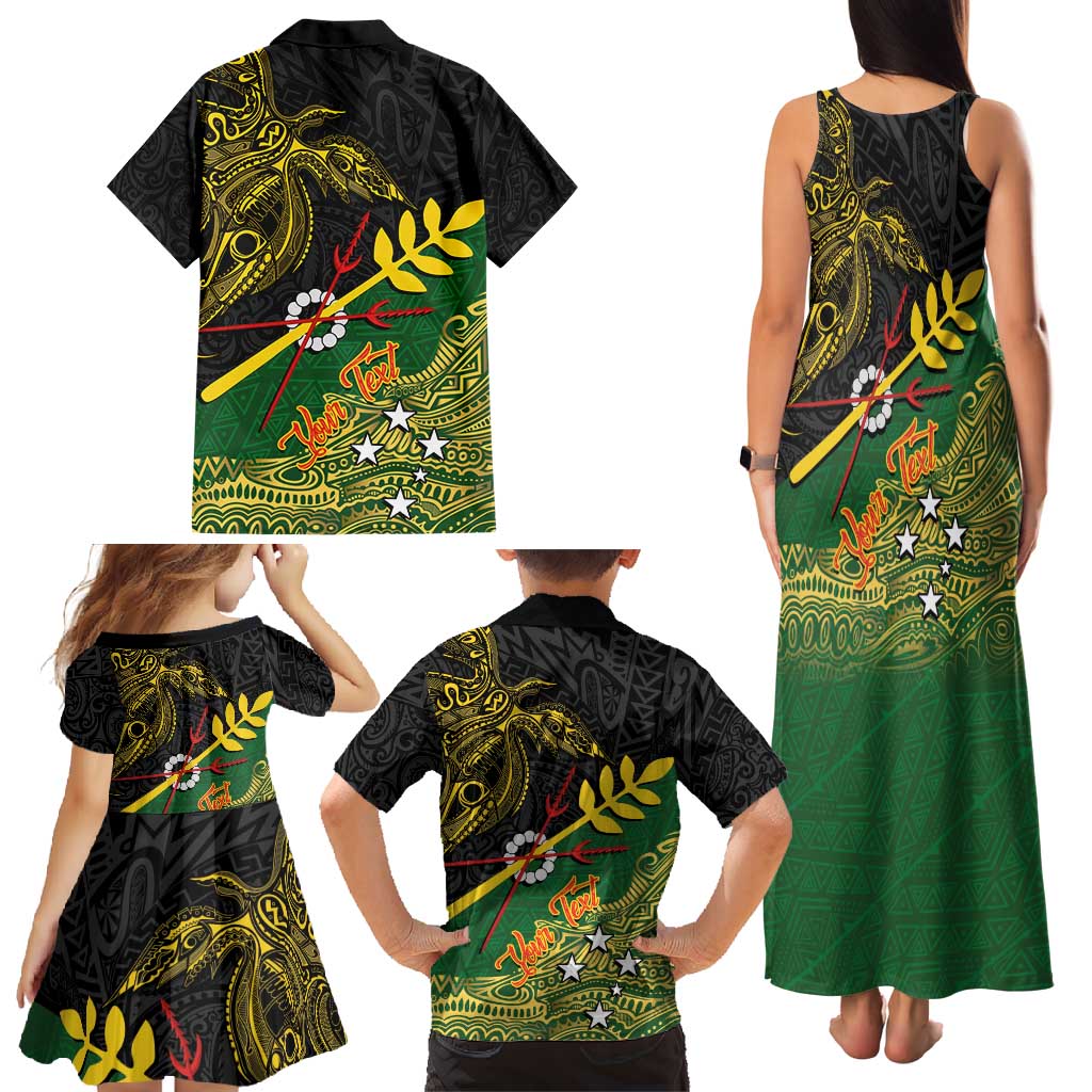 Personalized Chimpu Province Papua New Guinea Family Matching Tank Maxi Dress and Hawaiian Shirt Bird-of-paradise Art Tattoo and Melanesian Motifs LT03 - Polynesian Pride
