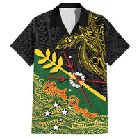 Personalized Chimpu Province Papua New Guinea Family Matching Tank Maxi Dress and Hawaiian Shirt Bird-of-paradise Art Tattoo and Melanesian Motifs LT03 Dad's Shirt - Short Sleeve Black - Polynesian Pride
