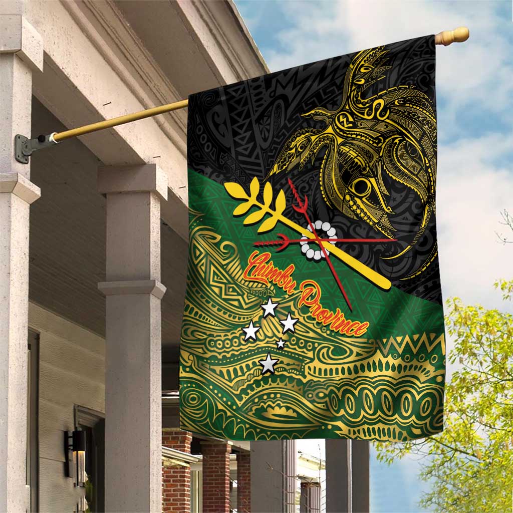 Chimpu Province Papua New Guinea Garden Flag Bird-of-paradise Art Tattoo and Melanesian Motifs LT03 House Flag Black - Polynesian Pride