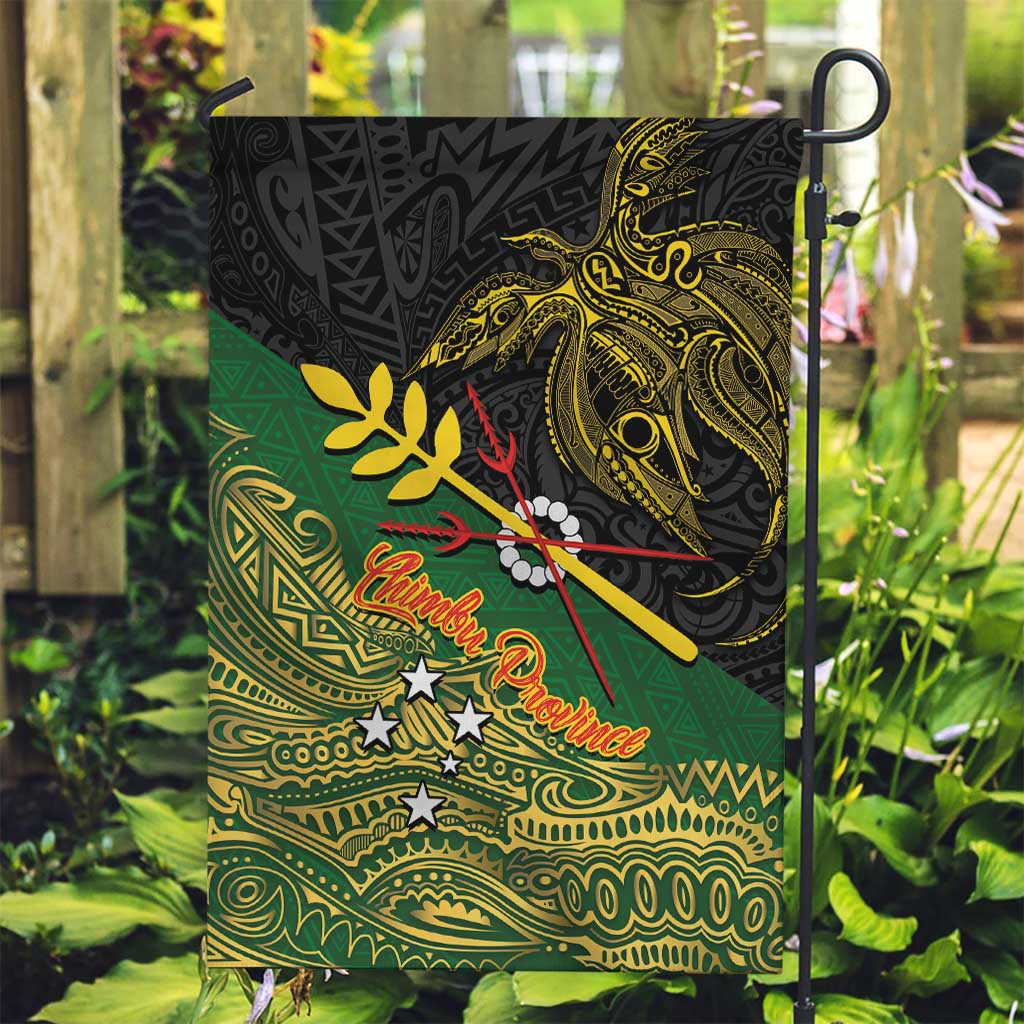 Chimpu Province Papua New Guinea Garden Flag Bird-of-paradise Art Tattoo and Melanesian Motifs LT03 Garden Flag Black - Polynesian Pride