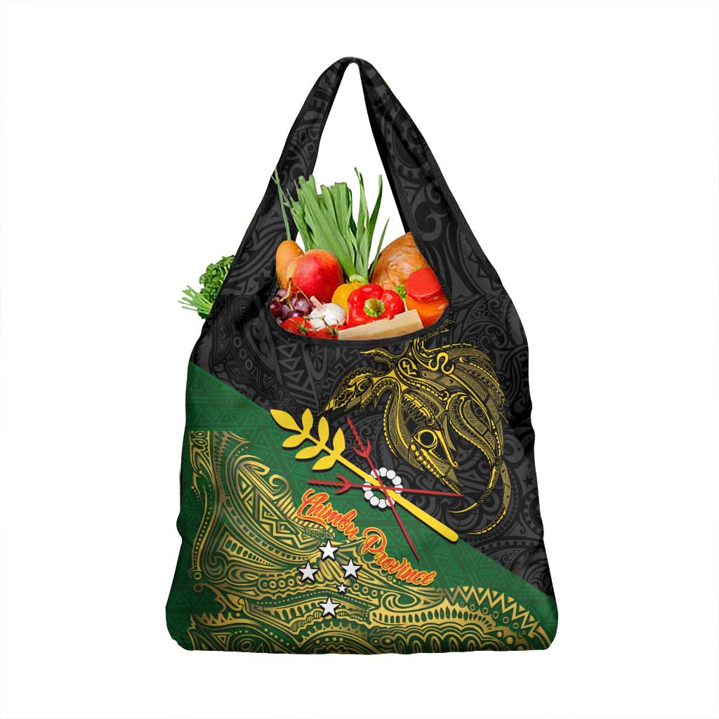 Chimpu Province Papua New Guinea Grocery Bag Bird-of-paradise Art Tattoo and Melanesian Motifs LT03 1-pack One Size Black - Polynesian Pride