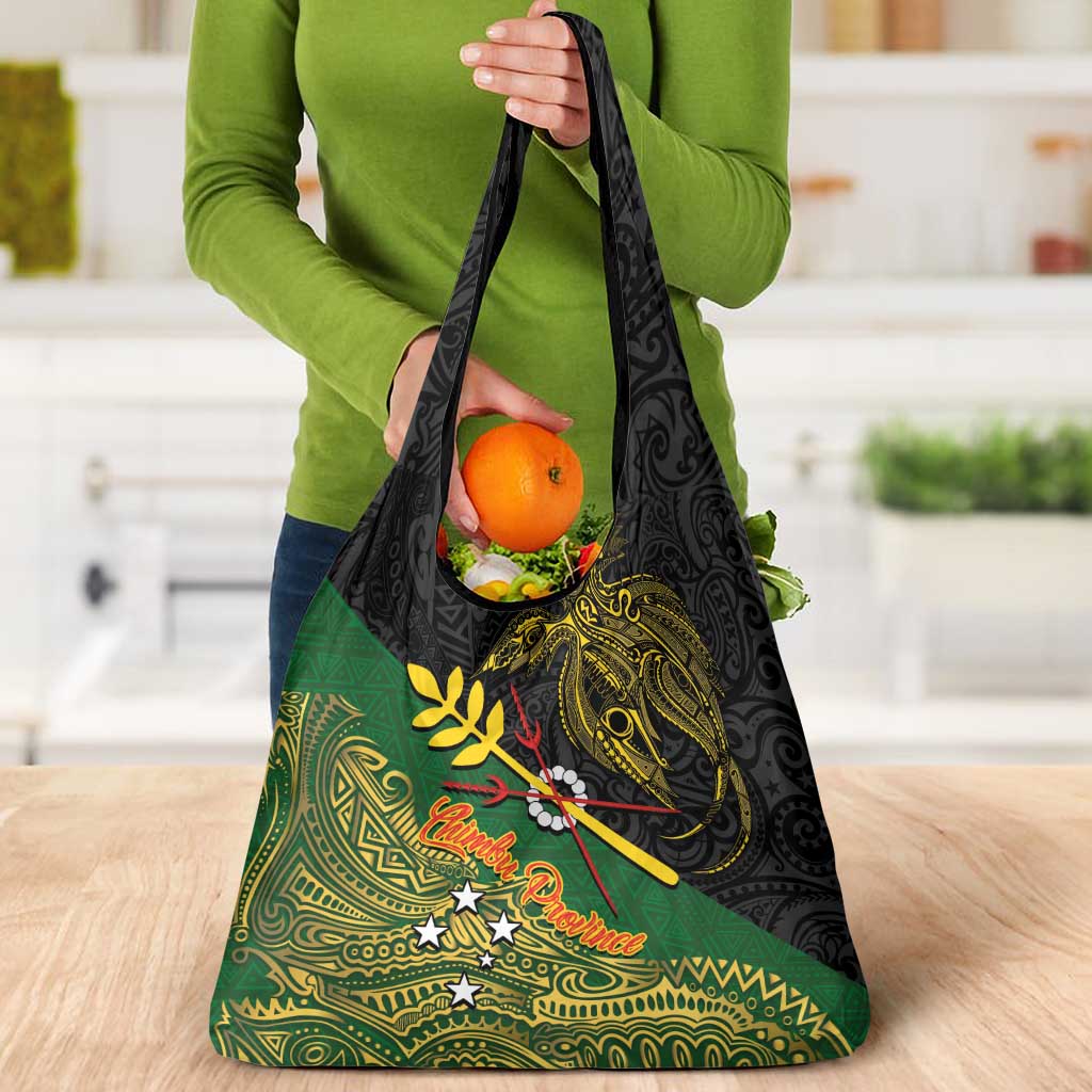 Chimpu Province Papua New Guinea Grocery Bag Bird-of-paradise Art Tattoo and Melanesian Motifs LT03 - Polynesian Pride