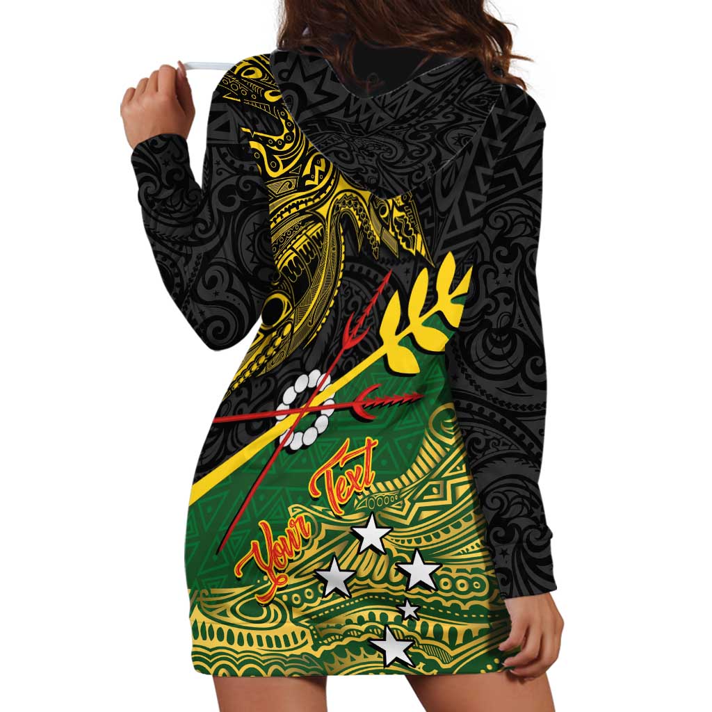Personalized Chimpu Province Papua New Guinea Hoodie Dress Bird-of-paradise Art Tattoo and Melanesian Motifs LT03 - Polynesian Pride