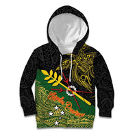 Personalized Chimpu Province Papua New Guinea Kid Hoodie Bird-of-paradise Art Tattoo and Melanesian Motifs LT03 Hoodie Black - Polynesian Pride