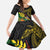 Personalized Chimpu Province Papua New Guinea Kid Short Sleeve Dress Bird-of-paradise Art Tattoo and Melanesian Motifs - Polynesian Pride