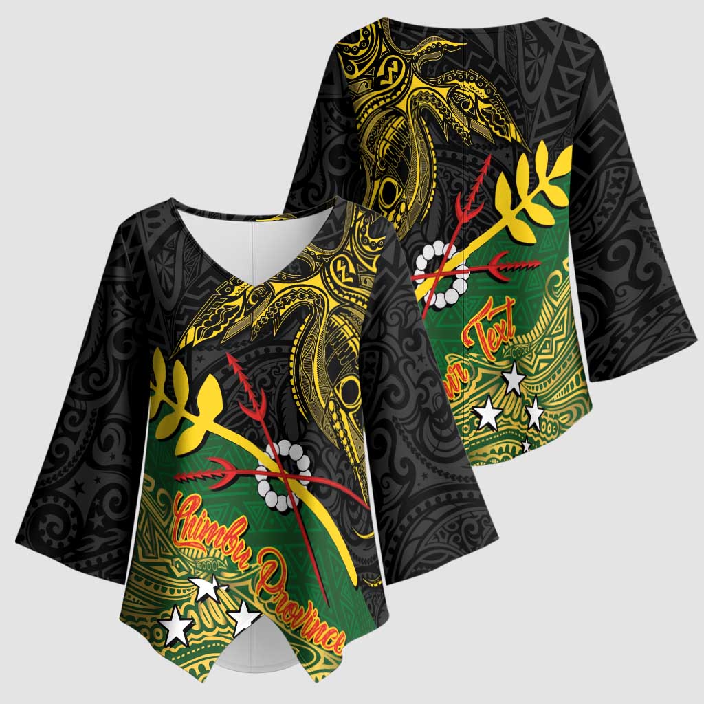 Personalized Chimpu Province Papua New Guinea Kimono Sleeve Blouse Bird-of-paradise Art Tattoo and Melanesian Motifs LT03 - Polynesian Pride