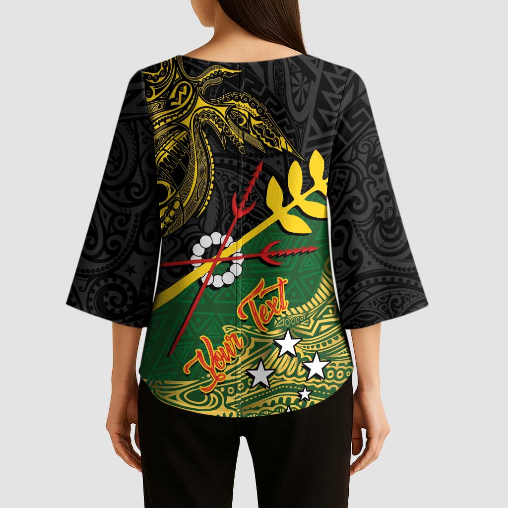 Personalized Chimpu Province Papua New Guinea Kimono Sleeve Blouse Bird-of-paradise Art Tattoo and Melanesian Motifs LT03 - Polynesian Pride