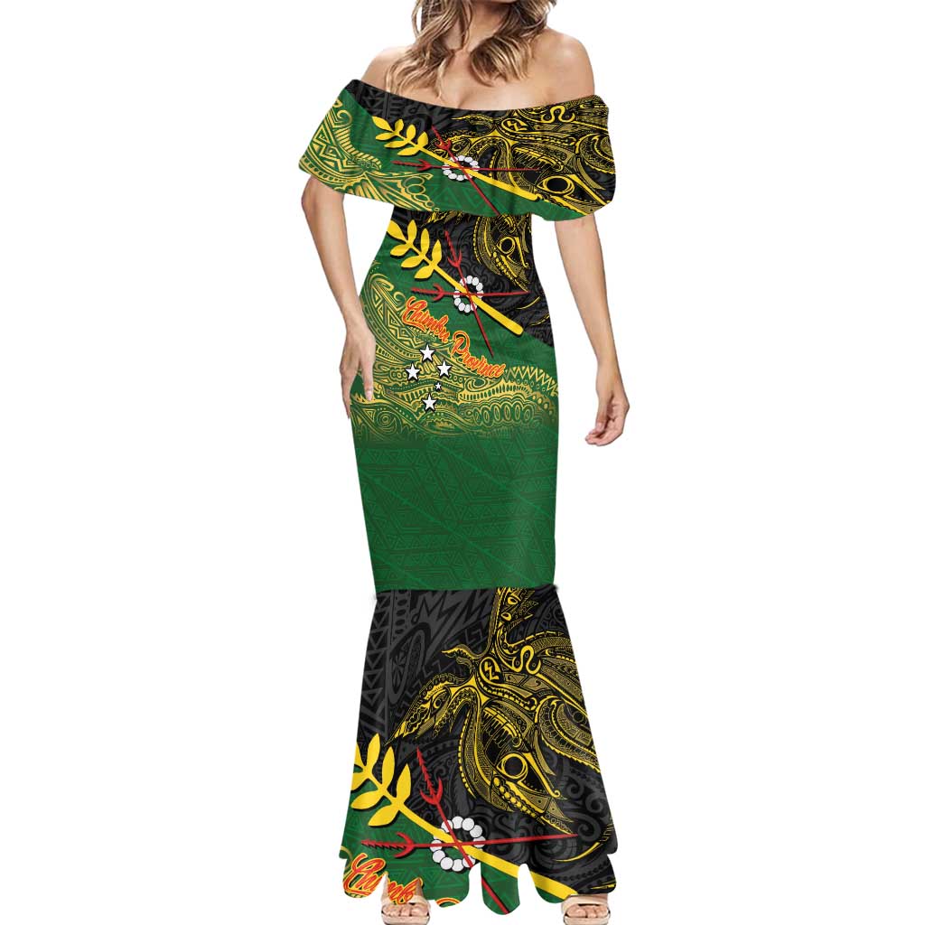 Personalized Chimpu Province Papua New Guinea Mermaid Dress Bird-of-paradise Art Tattoo and Melanesian Motifs LT03 - Polynesian Pride