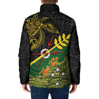 Personalized Chimpu Province Papua New Guinea Padded Jacket Bird-of-paradise Art Tattoo and Melanesian Motifs LT03 - Polynesian Pride