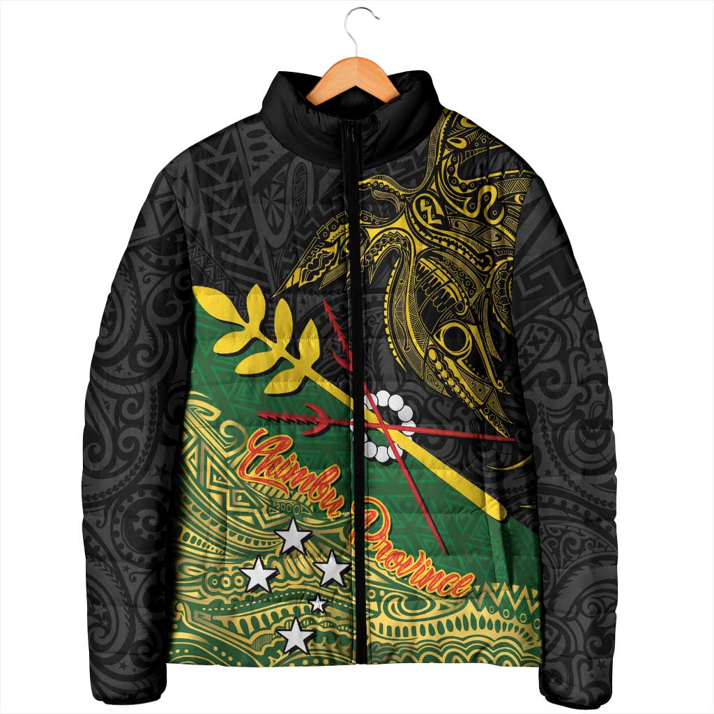 Personalized Chimpu Province Papua New Guinea Padded Jacket Bird-of-paradise Art Tattoo and Melanesian Motifs LT03 - Polynesian Pride