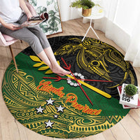Chimpu Province Papua New Guinea Round Carpet Bird-of-paradise Art Tattoo and Melanesian Motifs LT03 - Polynesian Pride