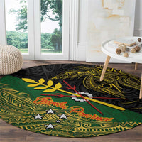 Chimpu Province Papua New Guinea Round Carpet Bird-of-paradise Art Tattoo and Melanesian Motifs LT03 - Polynesian Pride