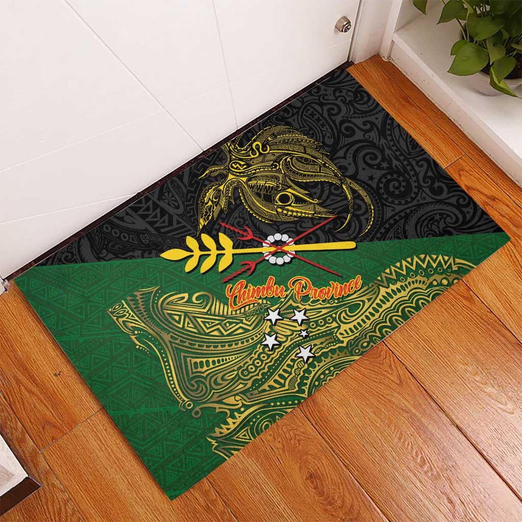 Chimpu Province Papua New Guinea Rubber Doormat Bird-of-paradise Art Tattoo and Melanesian Motifs LT03 - Polynesian Pride