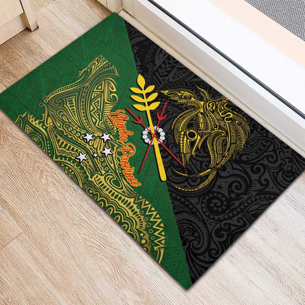 Chimpu Province Papua New Guinea Rubber Doormat Bird-of-paradise Art Tattoo and Melanesian Motifs LT03 - Polynesian Pride