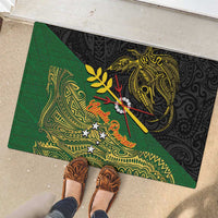 Chimpu Province Papua New Guinea Rubber Doormat Bird-of-paradise Art Tattoo and Melanesian Motifs LT03 - Polynesian Pride