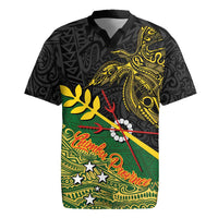 Personalized Chimpu Province Papua New Guinea Rugby Jersey Bird-of-paradise Art Tattoo and Melanesian Motifs LT03 Black - Polynesian Pride
