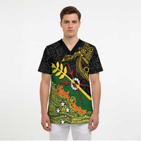 Personalized Chimpu Province Papua New Guinea Scrub Top Bird-of-paradise Art Tattoo and Melanesian Motifs LT03 - Polynesian Pride