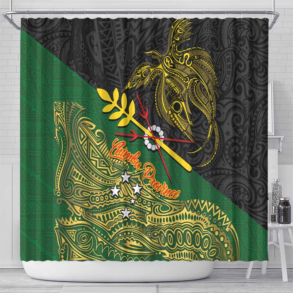 Chimpu Province Papua New Guinea Shower Curtain Bird-of-paradise Art Tattoo and Melanesian Motifs LT03 - Polynesian Pride