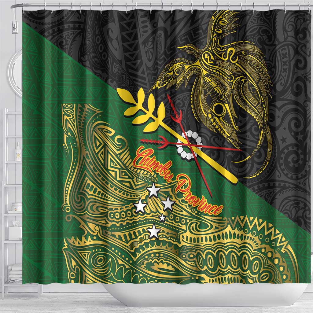 Chimpu Province Papua New Guinea Shower Curtain Bird-of-paradise Art Tattoo and Melanesian Motifs LT03 - Polynesian Pride