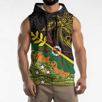 Personalized Chimpu Province Papua New Guinea Sleeveless Hoodie Bird-of-paradise Art Tattoo and Melanesian Motifs LT03 - Polynesian Pride