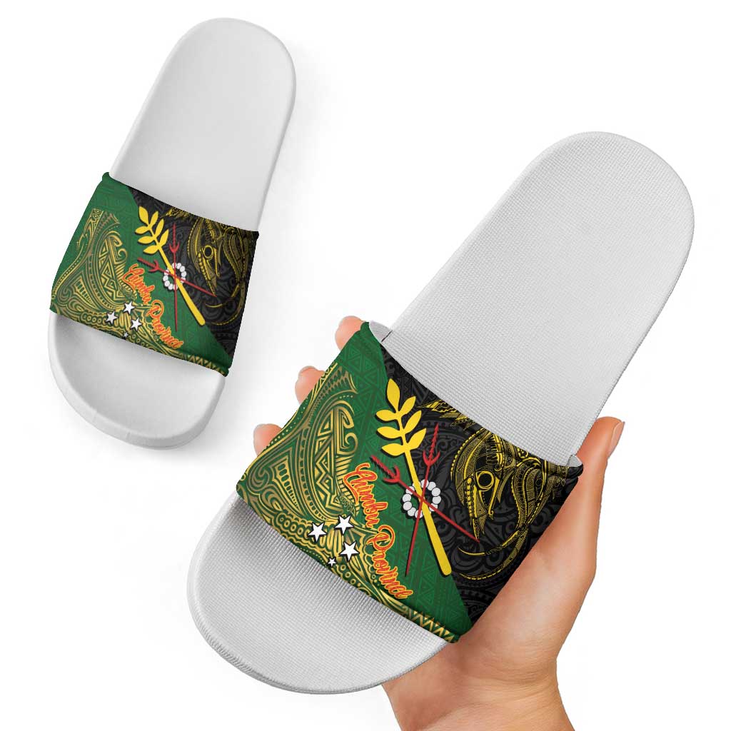 Chimpu Province Papua New Guinea Slide Sandals Bird-of-paradise Art Tattoo and Melanesian Motifs LT03 - Polynesian Pride