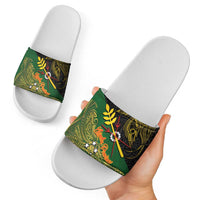 Chimpu Province Papua New Guinea Slide Sandals Bird-of-paradise Art Tattoo and Melanesian Motifs LT03 - Polynesian Pride