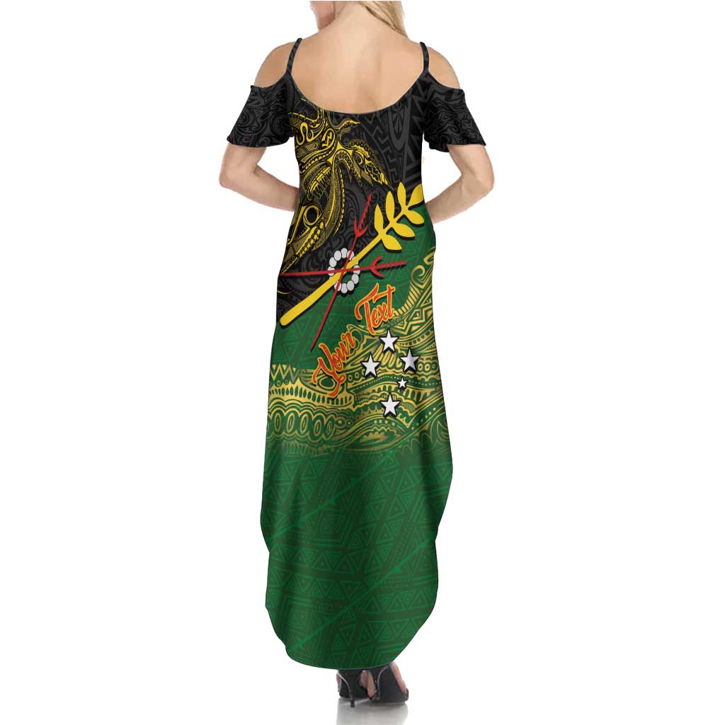 Personalized Chimpu Province Papua New Guinea Summer Maxi Dress Bird-of-paradise Art Tattoo and Melanesian Motifs LT03 - Polynesian Pride