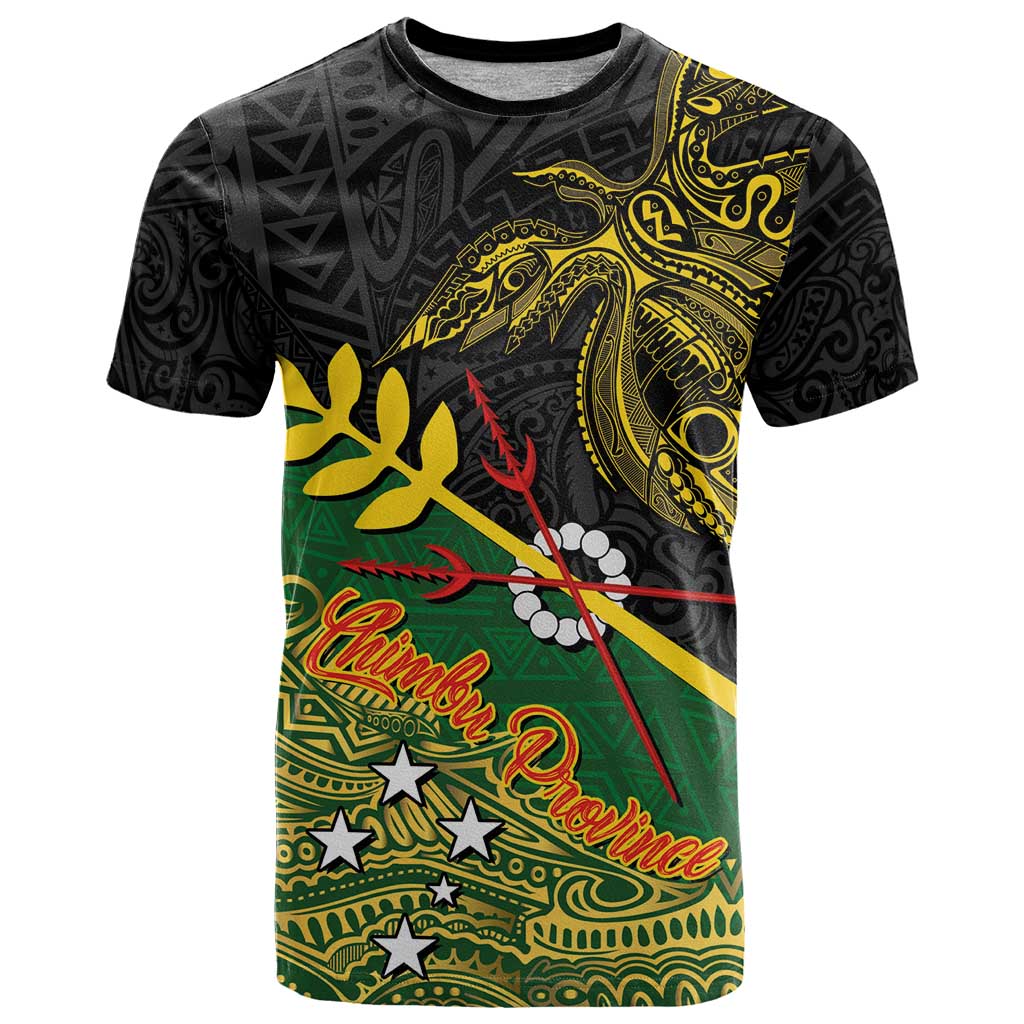 Personalized Chimpu Province Papua New Guinea T Shirt Bird-of-paradise Art Tattoo and Melanesian Motifs LT03 Black - Polynesian Pride