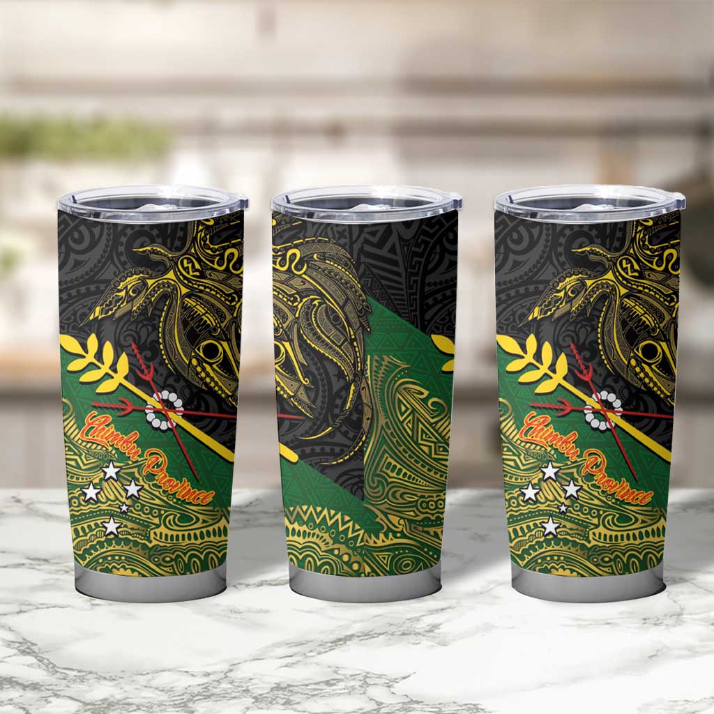 Chimpu Province Papua New Guinea Tumbler Cup Bird-of-paradise Art Tattoo and Melanesian Motifs LT03 - Polynesian Pride