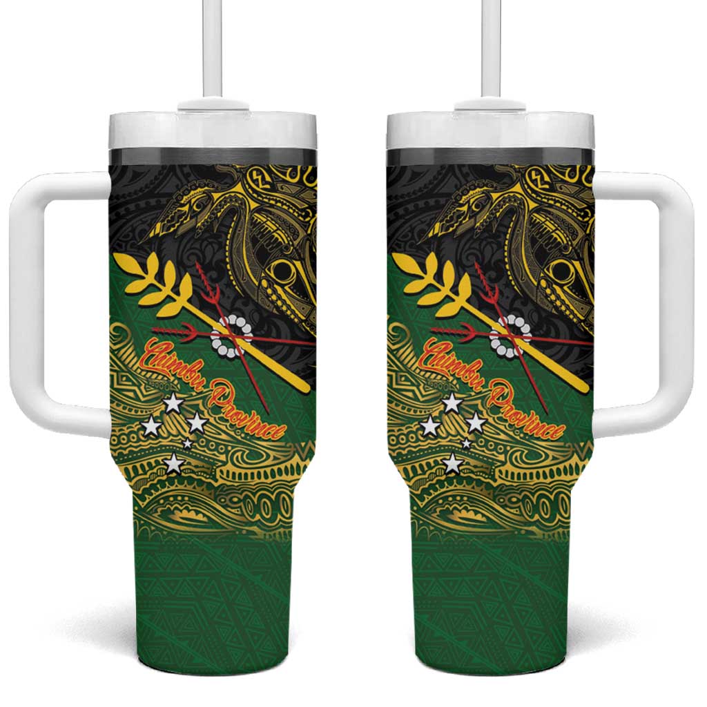 Chimpu Province Papua New Guinea Tumbler With Handle Bird-of-paradise Art Tattoo and Melanesian Motifs LT03 One Size: 40 oz Black - Polynesian Pride