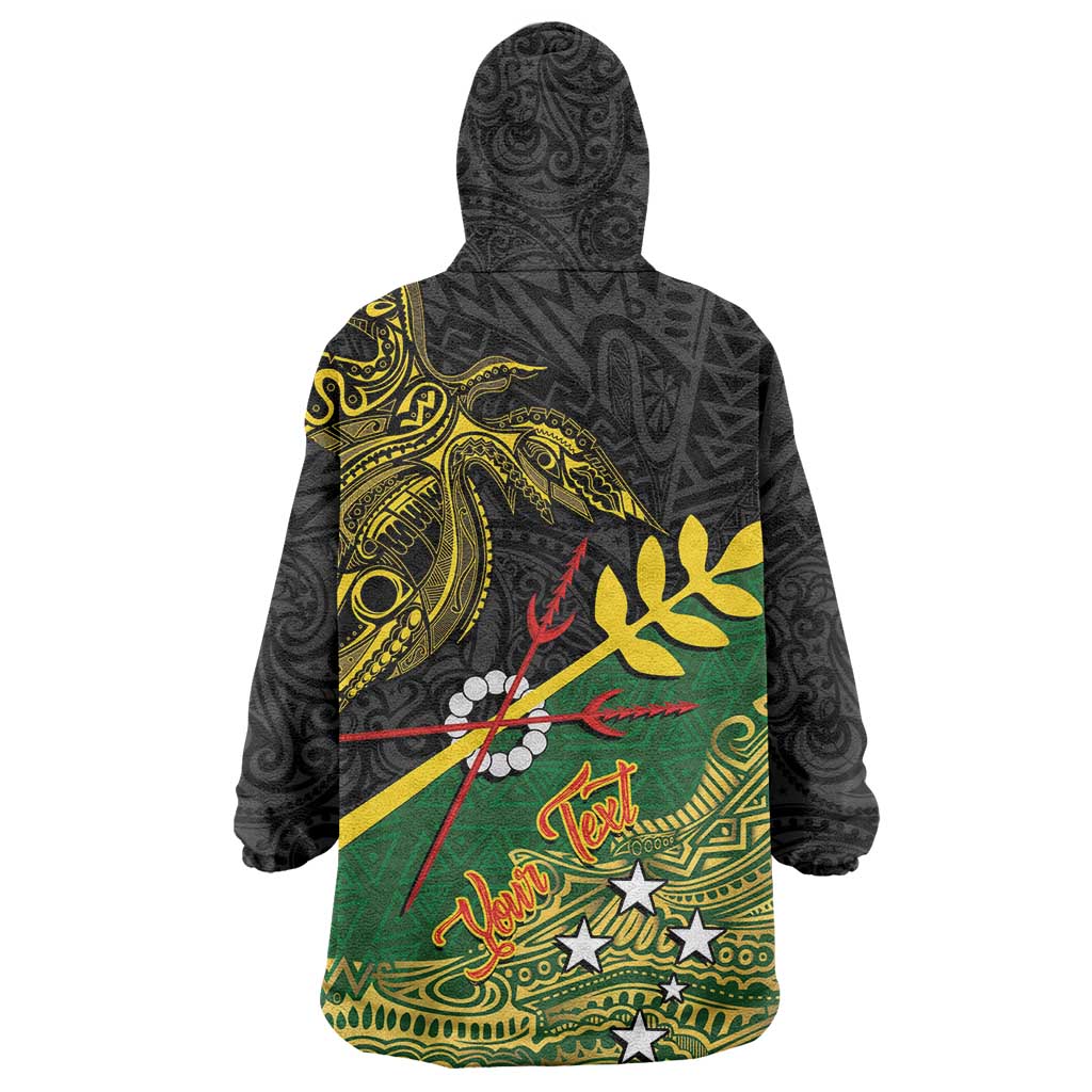 Personalized Chimpu Province Papua New Guinea Wearable Blanket Hoodie Bird-of-paradise Art Tattoo and Melanesian Motifs LT03 - Polynesian Pride