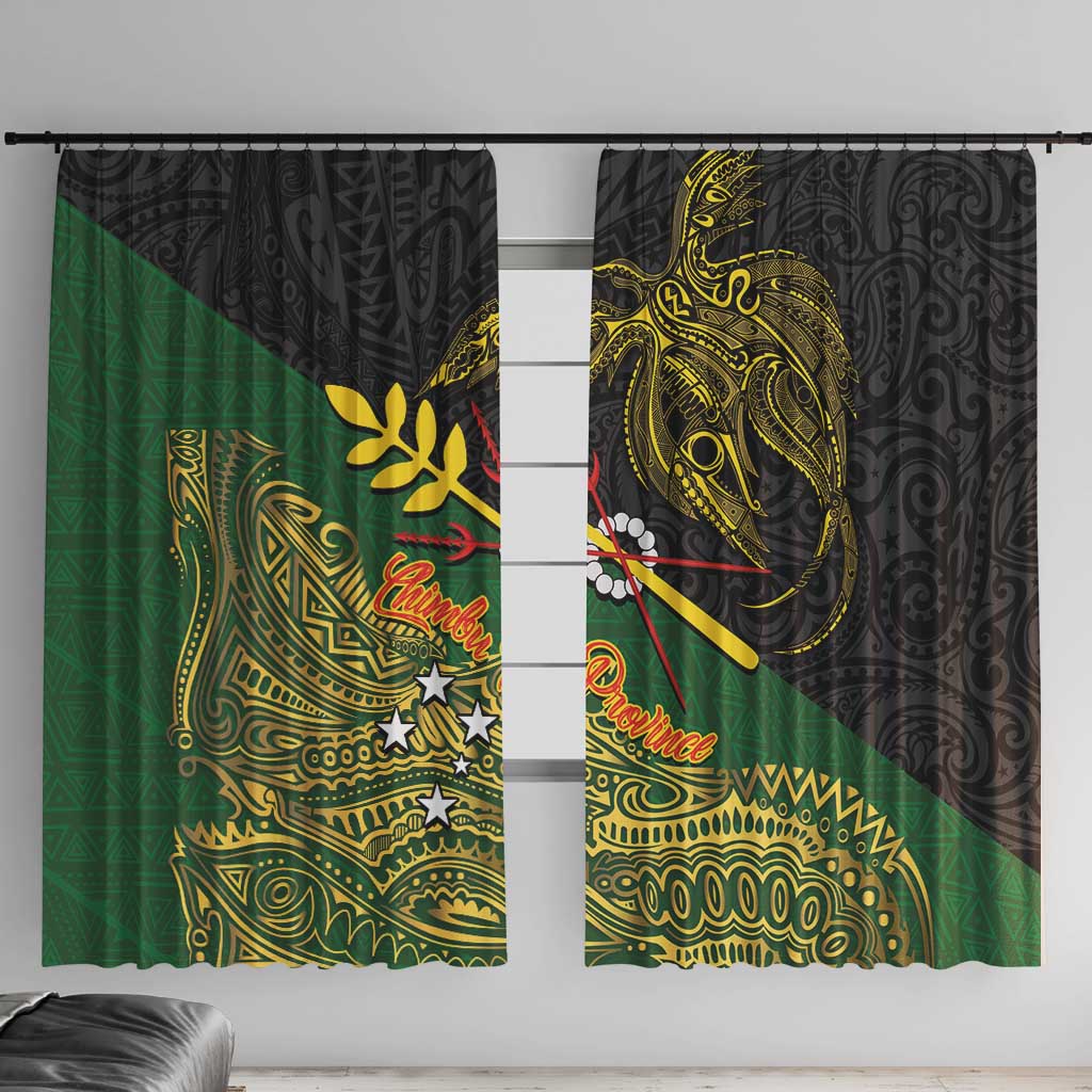Chimpu Province Papua New Guinea Window Curtain Bird-of-paradise Art Tattoo and Melanesian Motifs LT03 With Hooks Black - Polynesian Pride