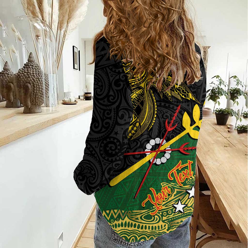 Personalized Chimpu Province Papua New Guinea Women Casual Shirt Bird-of-paradise Art Tattoo and Melanesian Motifs LT03 - Polynesian Pride