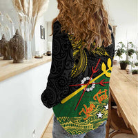 Personalized Chimpu Province Papua New Guinea Women Casual Shirt Bird-of-paradise Art Tattoo and Melanesian Motifs LT03 - Polynesian Pride