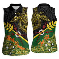 Personalized Chimpu Province Papua New Guinea Women Sleeveless Polo Shirt Bird-of-paradise Art Tattoo and Melanesian Motifs LT03 - Polynesian Pride