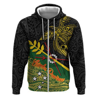 Personalized Chimpu Province Papua New Guinea Zip Hoodie Bird-of-paradise Art Tattoo and Melanesian Motifs LT03 Zip Hoodie Black - Polynesian Pride