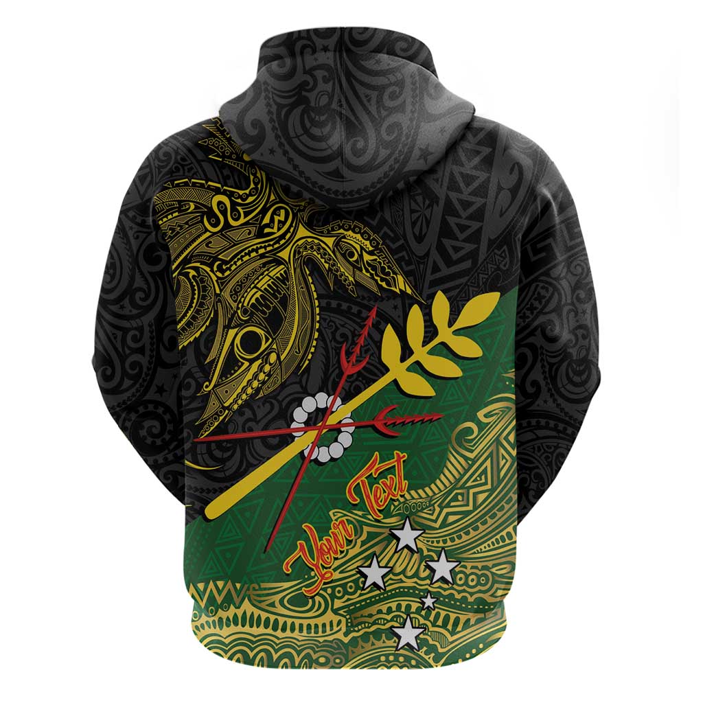 Personalized Chimpu Province Papua New Guinea Zip Hoodie Bird-of-paradise Art Tattoo and Melanesian Motifs LT03 - Polynesian Pride