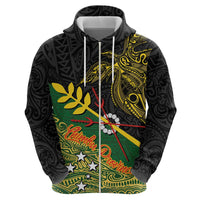 Personalized Chimpu Province Papua New Guinea Zip Hoodie Bird-of-paradise Art Tattoo and Melanesian Motifs LT03 - Polynesian Pride